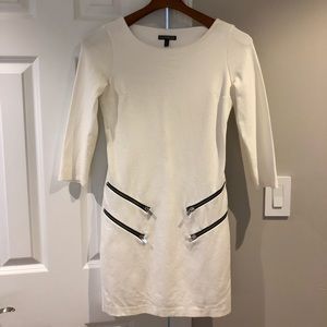 Express white double zip sheath dress